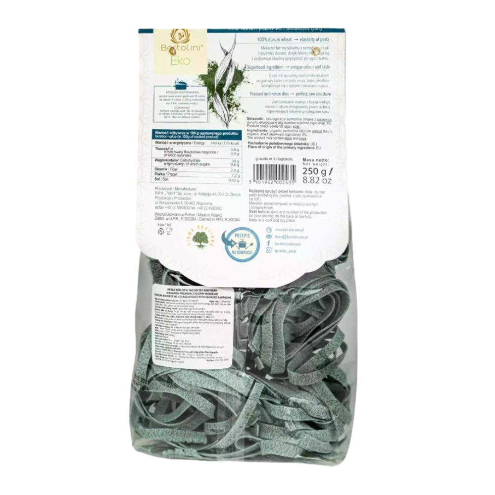 Mì nui hữu cơ vị tảo sợi dẹt Bartolini 250g