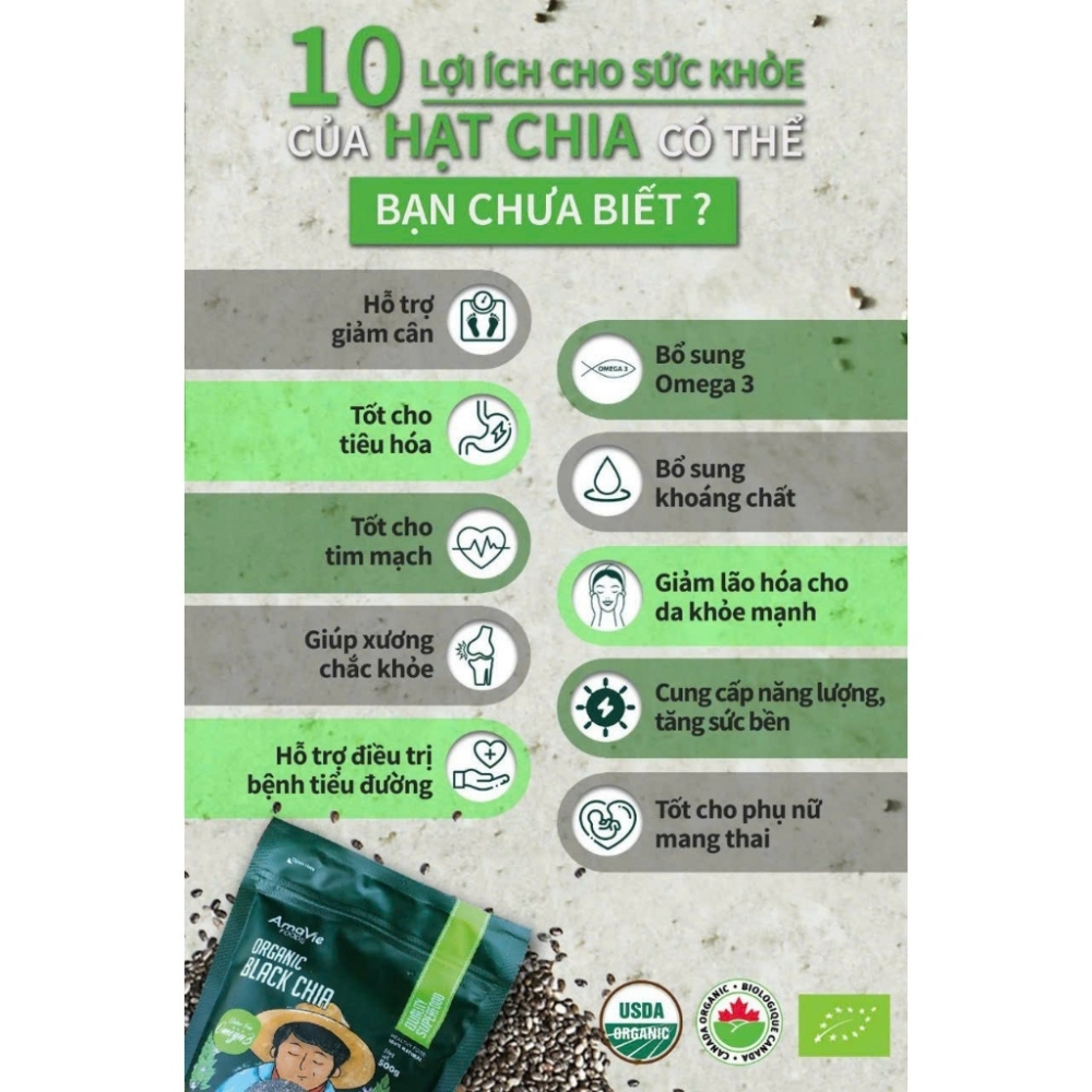 Hạt chia hữu cơ Amavie Foods 250g