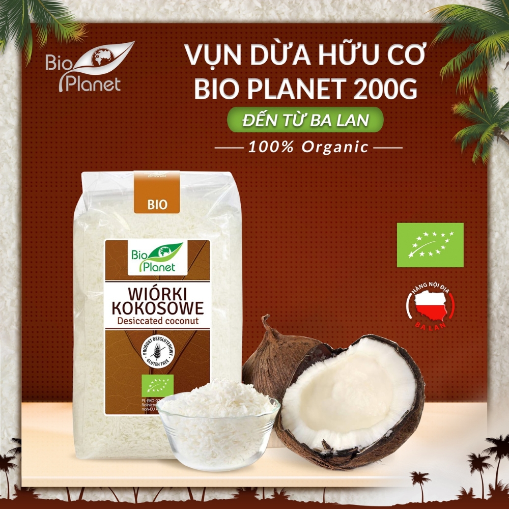 Vụn dừa hữu cơ Bio Planet 200g