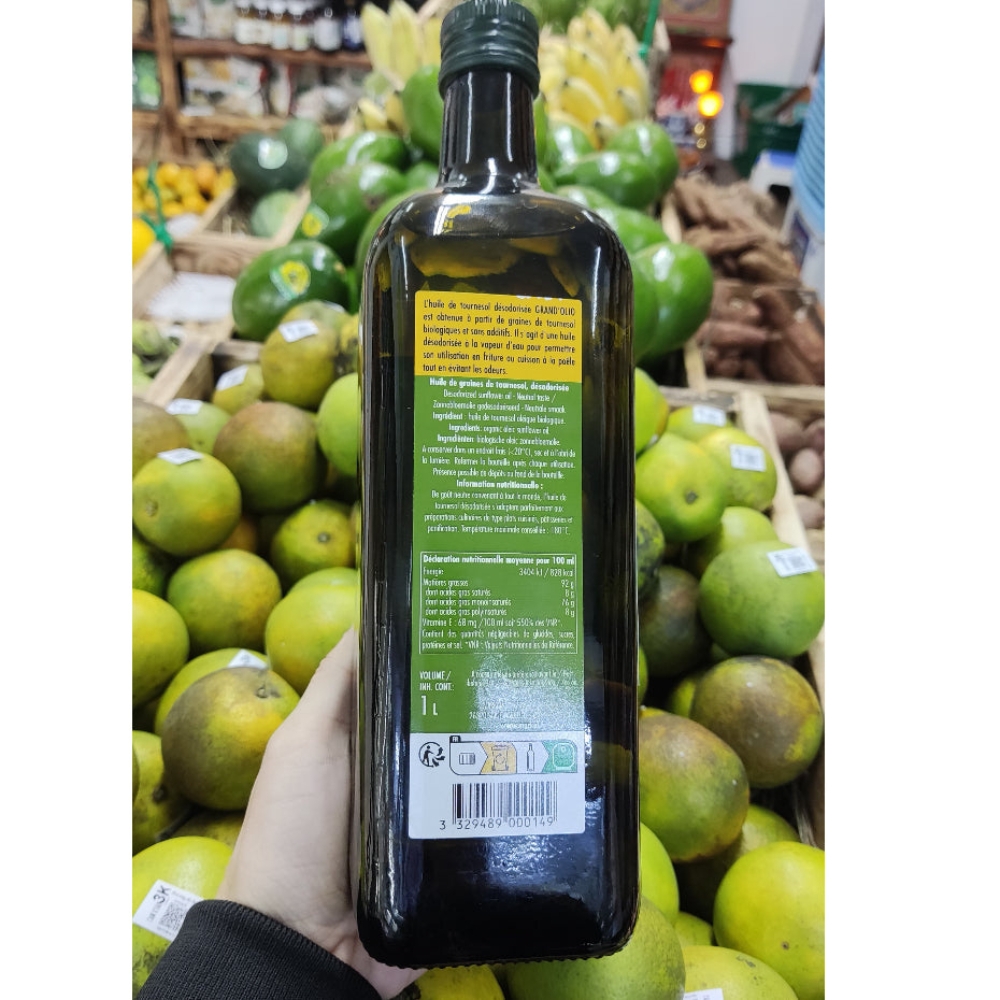 Dầu ăn hướng dương hữu cơ Grand Olio 1 lít