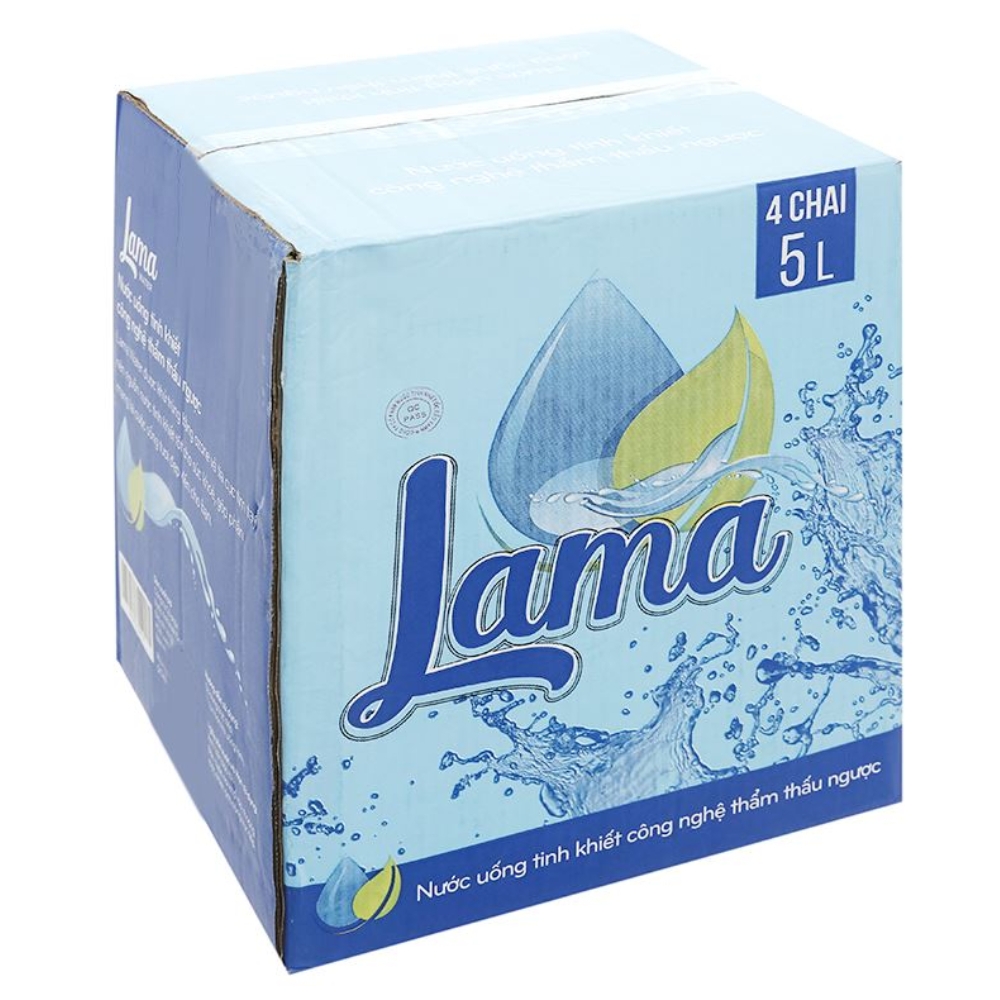 Thùng 4 chai nước tinh khiết Lama 5 lít
