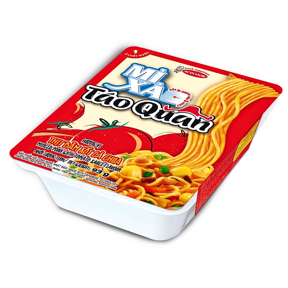 Mì Xào Táo quân vị thịt bằm xốt cà khay 95g (date 09/10/2024)