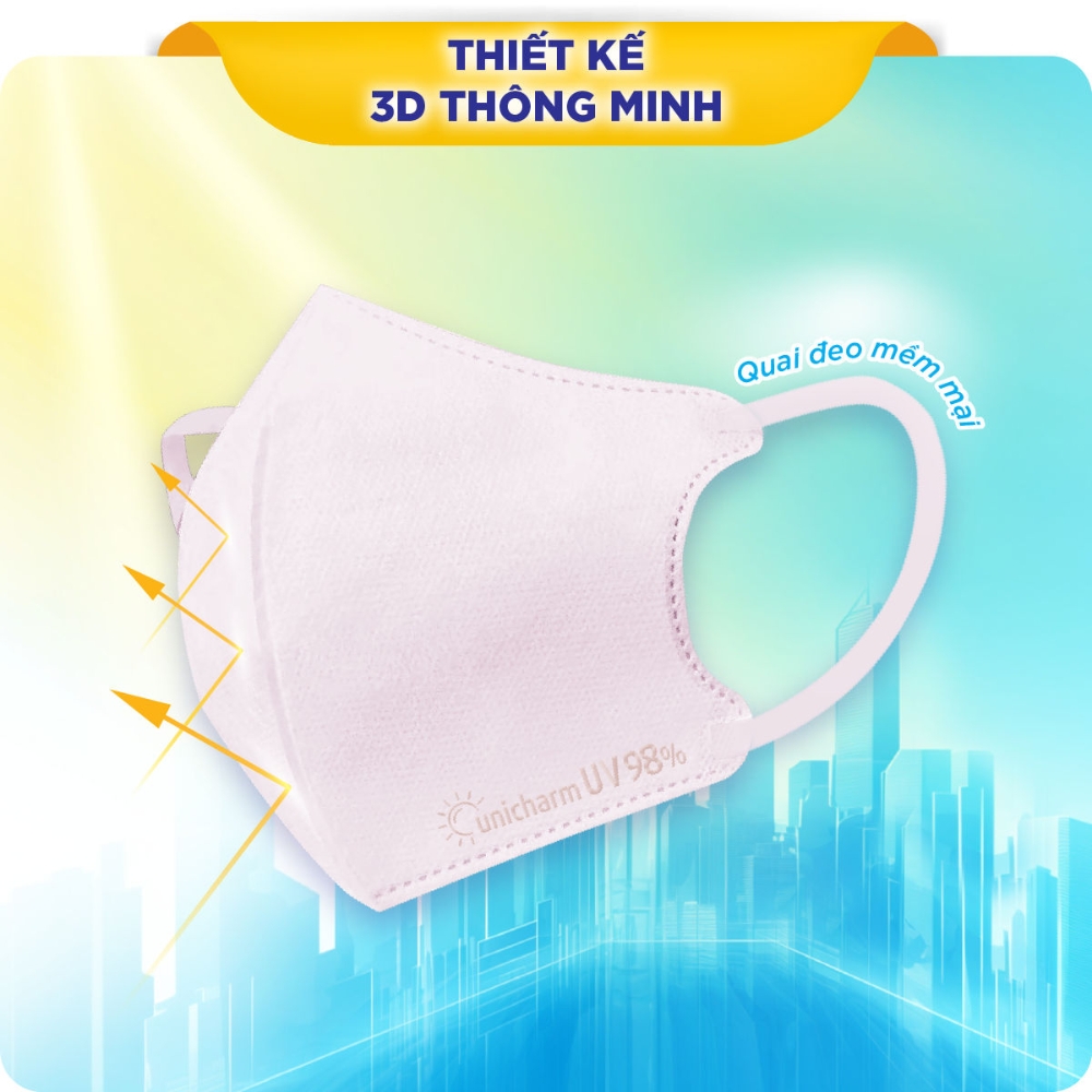 Khẩu trang Unicharm UV Mask bảo vệ da gói 5 cái