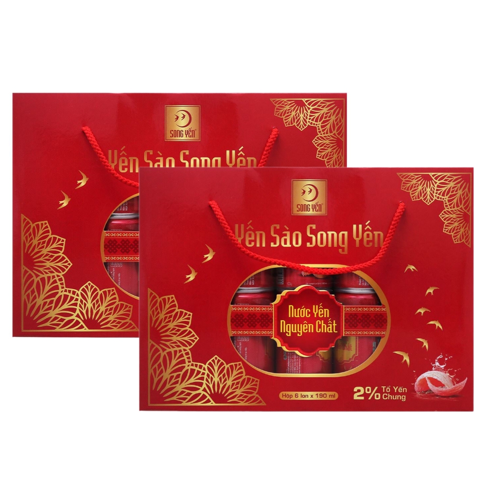 Hộp 6 lon nước yến nguyên chất Song Yến 190ml