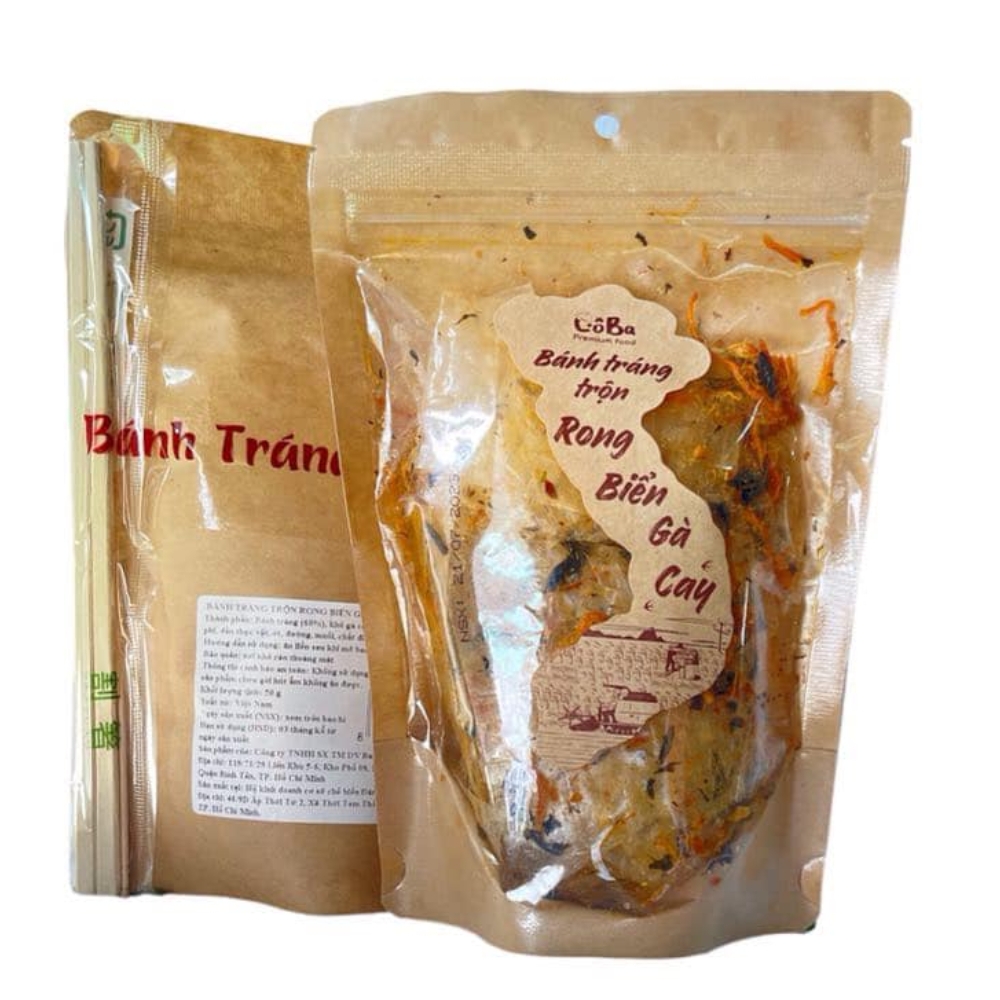 Bánh tráng trộn gà cay/rong biển/rong biển gà cay/sate tép/sate bò Cô Ba 50g
