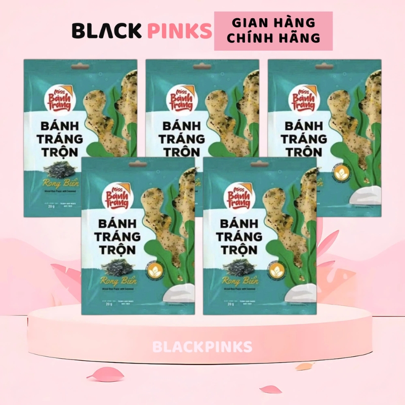 Combo 5 gói Miss Bánh Tráng Trộn Vina Snack gà quay/phô mai/chanh sả/rong biển/sa tếtôm/bò/ 20-23g