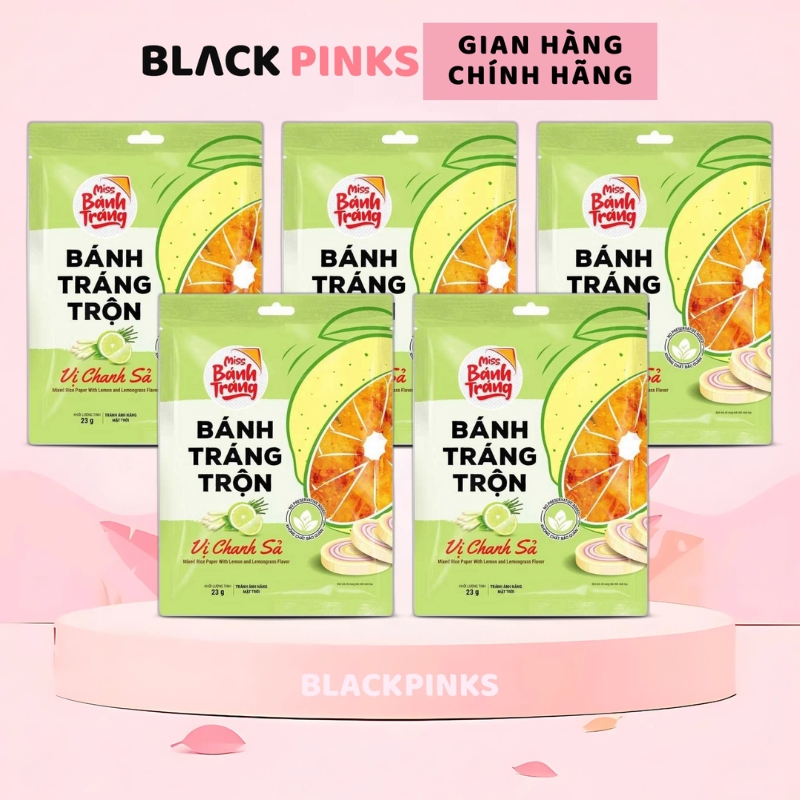 Combo 5 gói Miss Bánh Tráng Trộn Vina Snack gà quay/phô mai/chanh sả/rong biển/sa tếtôm/bò/ 20-23g