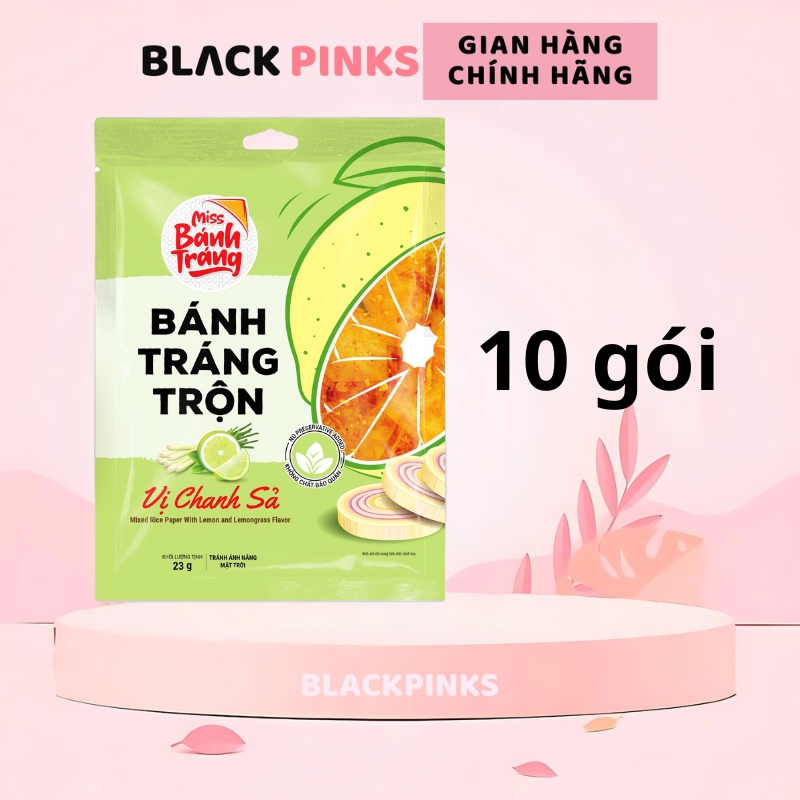Combo 10 gói Miss Bánh Tráng Trộn Vina Snack gà quay/phô mai/chanh sả/rong biển/sa tếtôm/bò/ 20-23g