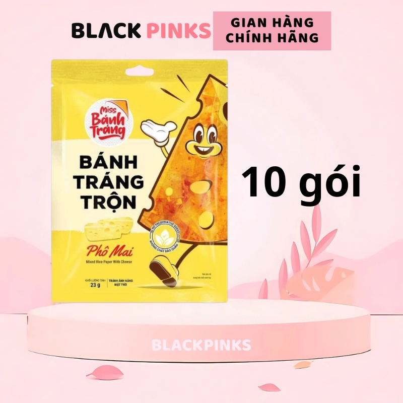 Combo 10 gói Miss Bánh Tráng Trộn Vina Snack gà quay/phô mai/chanh sả/rong biển/sa tếtôm/bò/ 20-23g