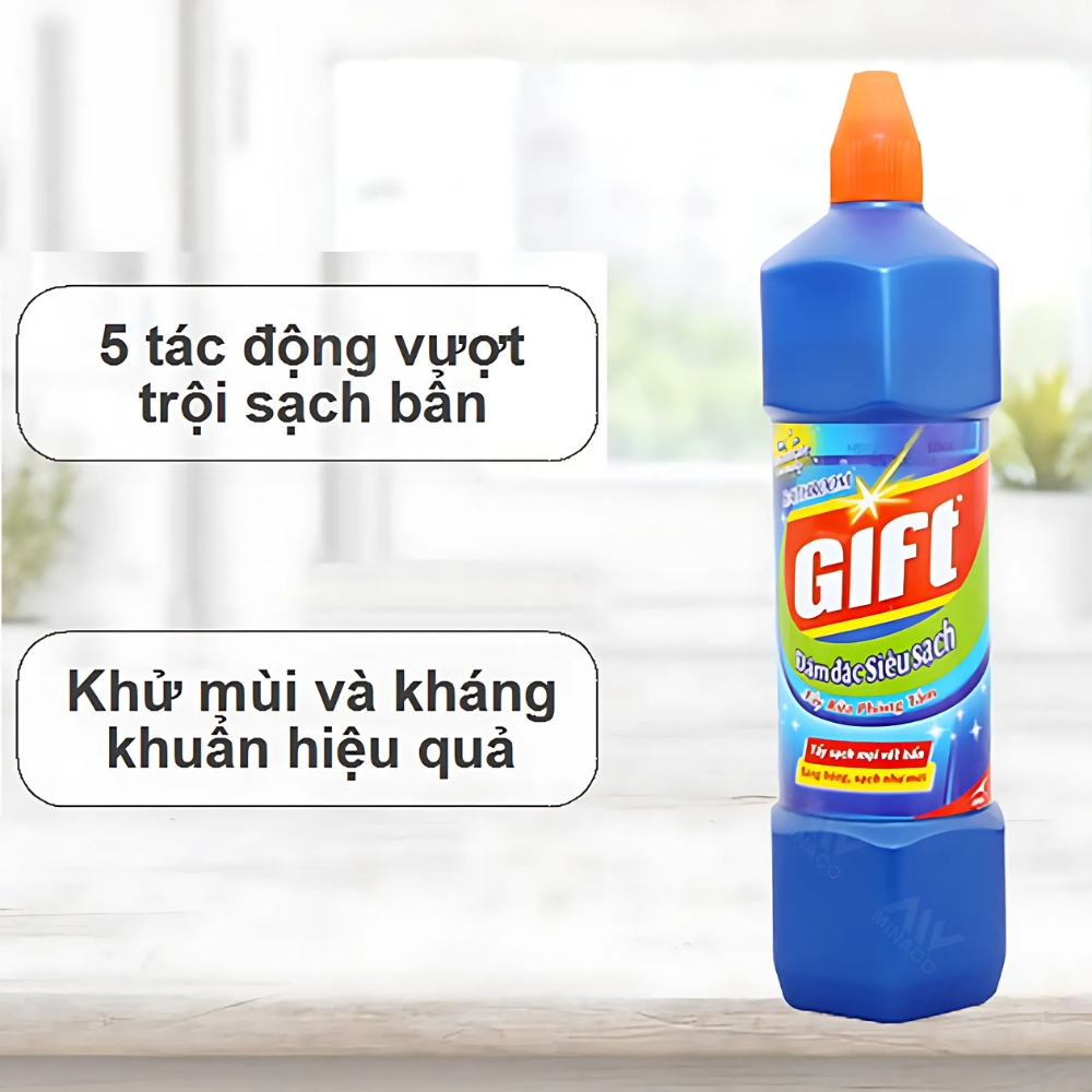 Thùng 12 chai nước tẩy nhà tắm Gift đậm đặc siêu sạch chai 900ml