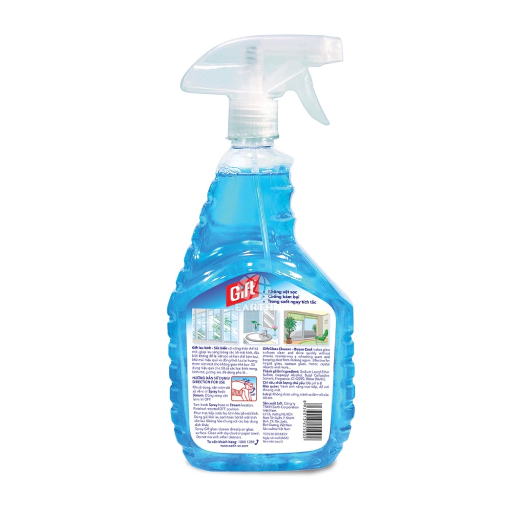 Thùng 24 chai nước lau kính Gift sắc biển tươi mát chai 540ml