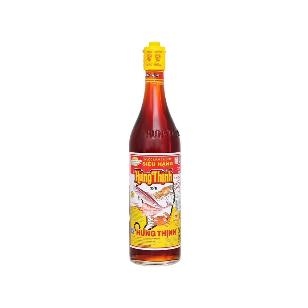 Thùng 12 chai nước mắm cá cơm siêu hạng Hưng Thịnh 35 độ đạm chai 620ml