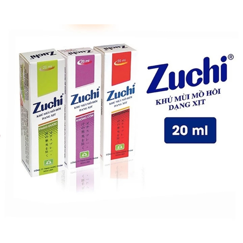 Xịt khử mùi mồ hôi Zuchi original/thảo dược/không cồn chai 20ml