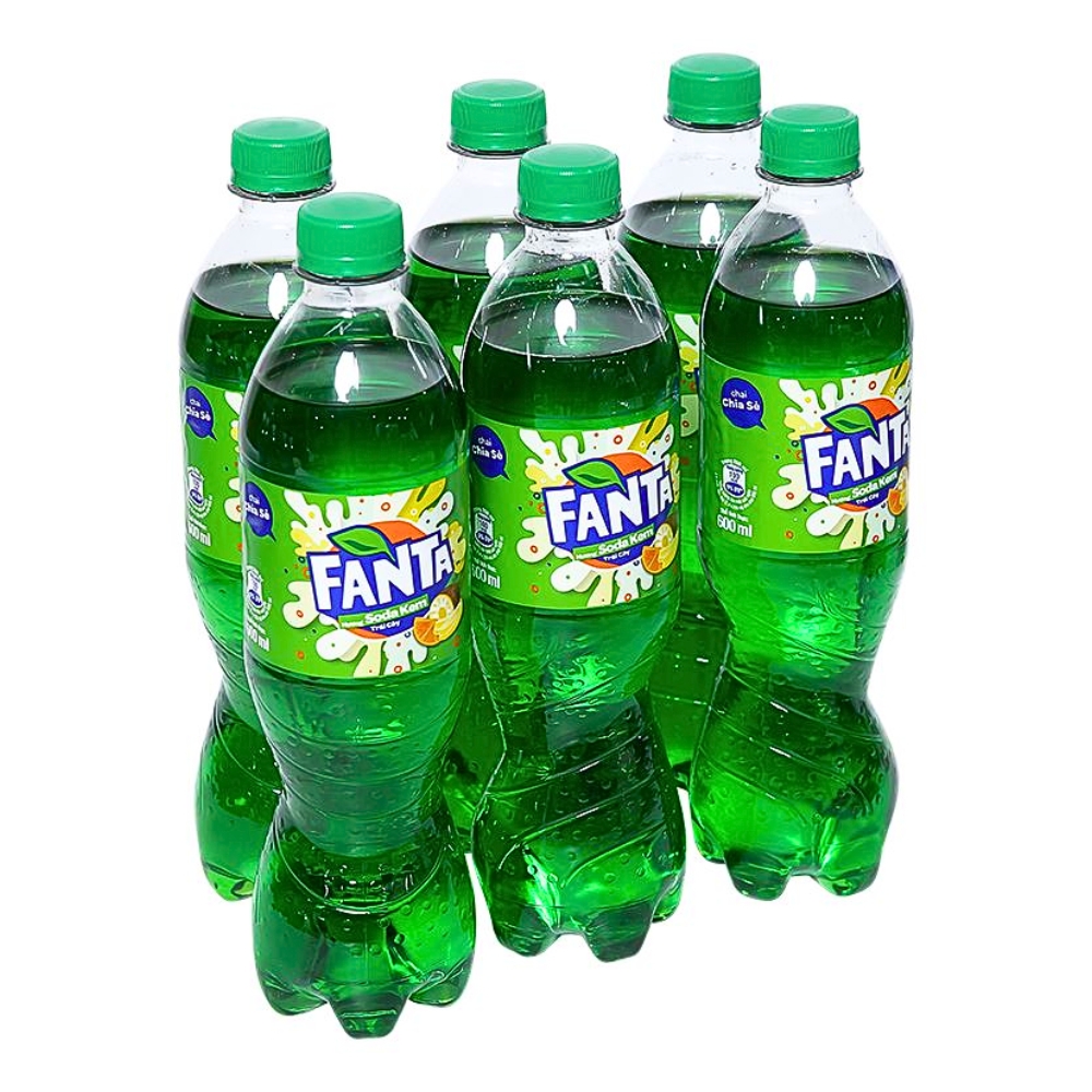 (Lốc 6 chai) Nước giải khát Fanta hương cam/xá xị/soda kem/nho chai 300ml/390ml/600ml/1.5L