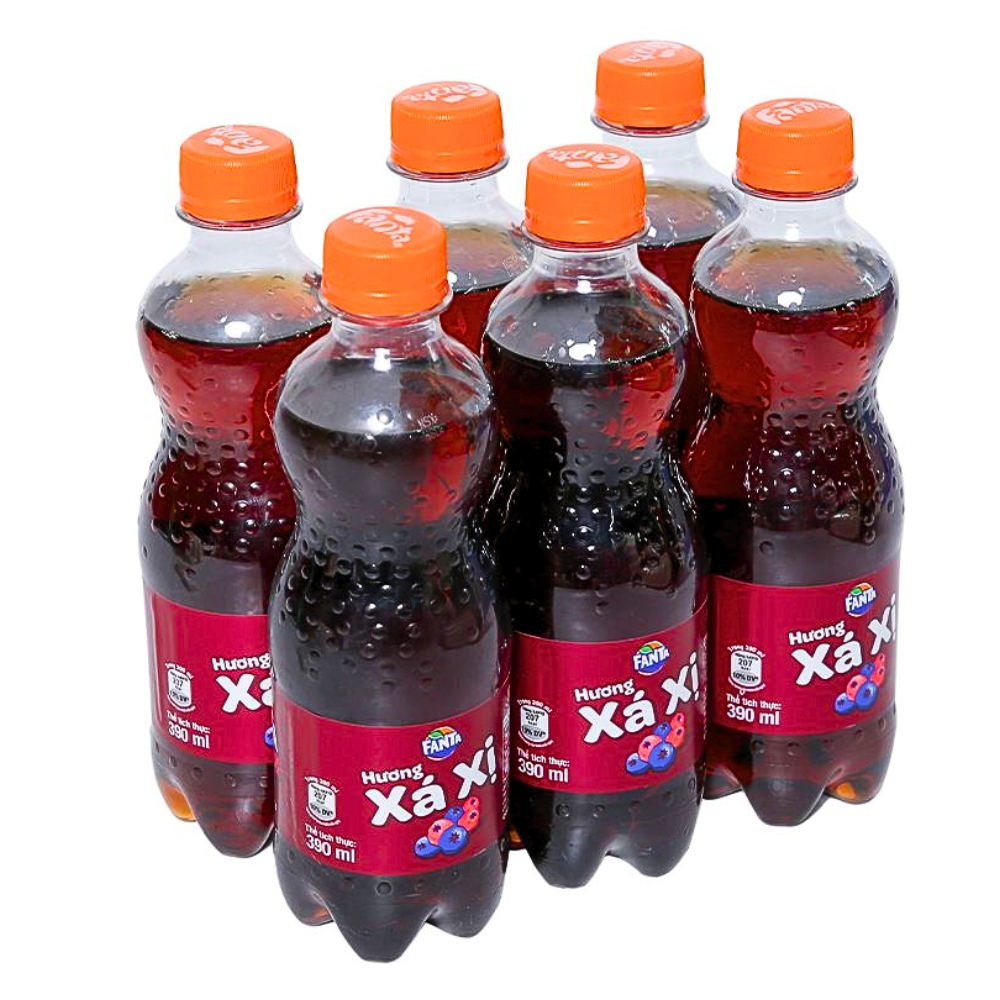 (Lốc 6 chai) Nước giải khát Fanta hương cam/xá xị/soda kem/nho chai 300ml/390ml/600ml/1.5L
