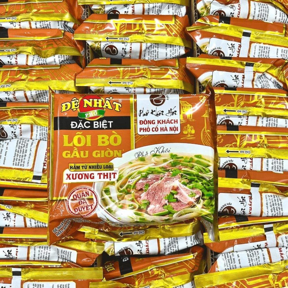 Thùng 30 gói phở Đệ Nhất đặc biệt lõi bò gầu giòn gói 67g