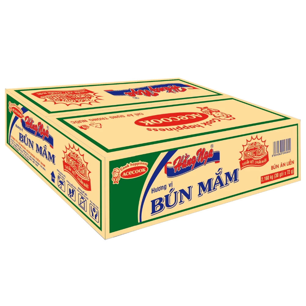 Thùng 30 gói bún giò heo/bún mắm Hằng Nga gói 75g