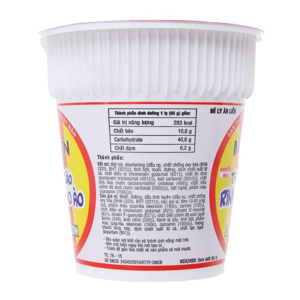 Thùng 24 ly mì Modern hương vị bò hầm rau thơm/thịt xào/lẩu thái tôm ly 65g
