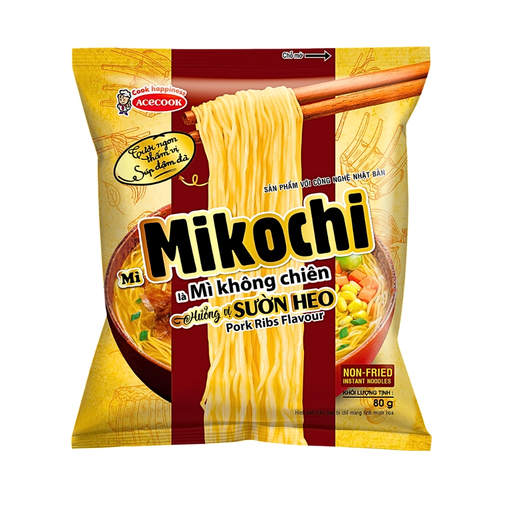 Thùng 24 gói Mikochi hương vị sờn heo gói 80g