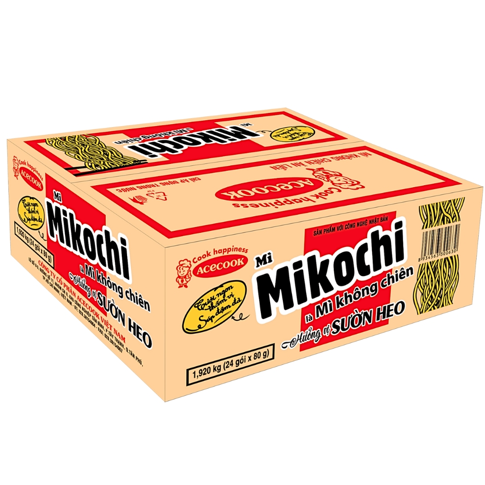 Thùng 24 gói Mikochi hương vị sờn heo gói 80g