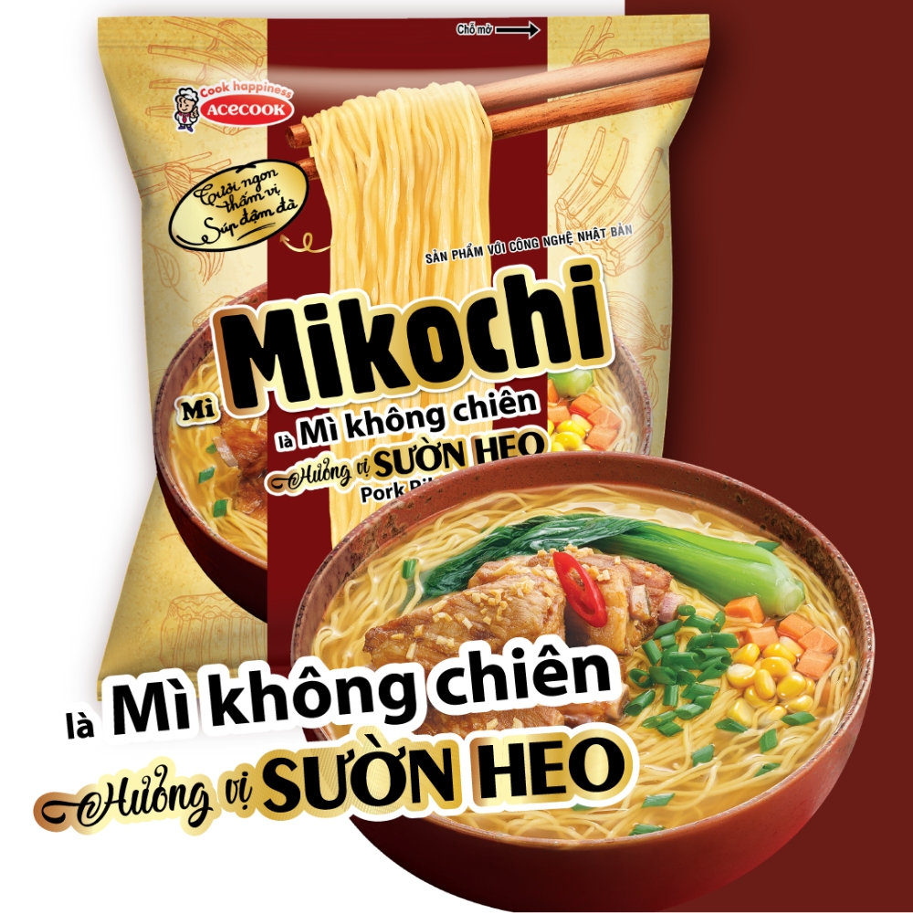 Thùng 24 gói Mikochi hương vị sờn heo gói 80g