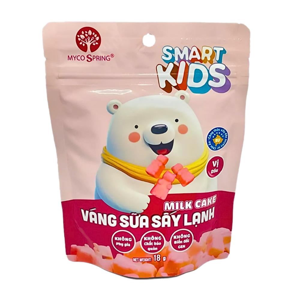 Váng sữa sấy lạnh Smart Kids vị vanilla/hạt dẻ/dâu 18gr cho bé từ 8 tháng tuổi