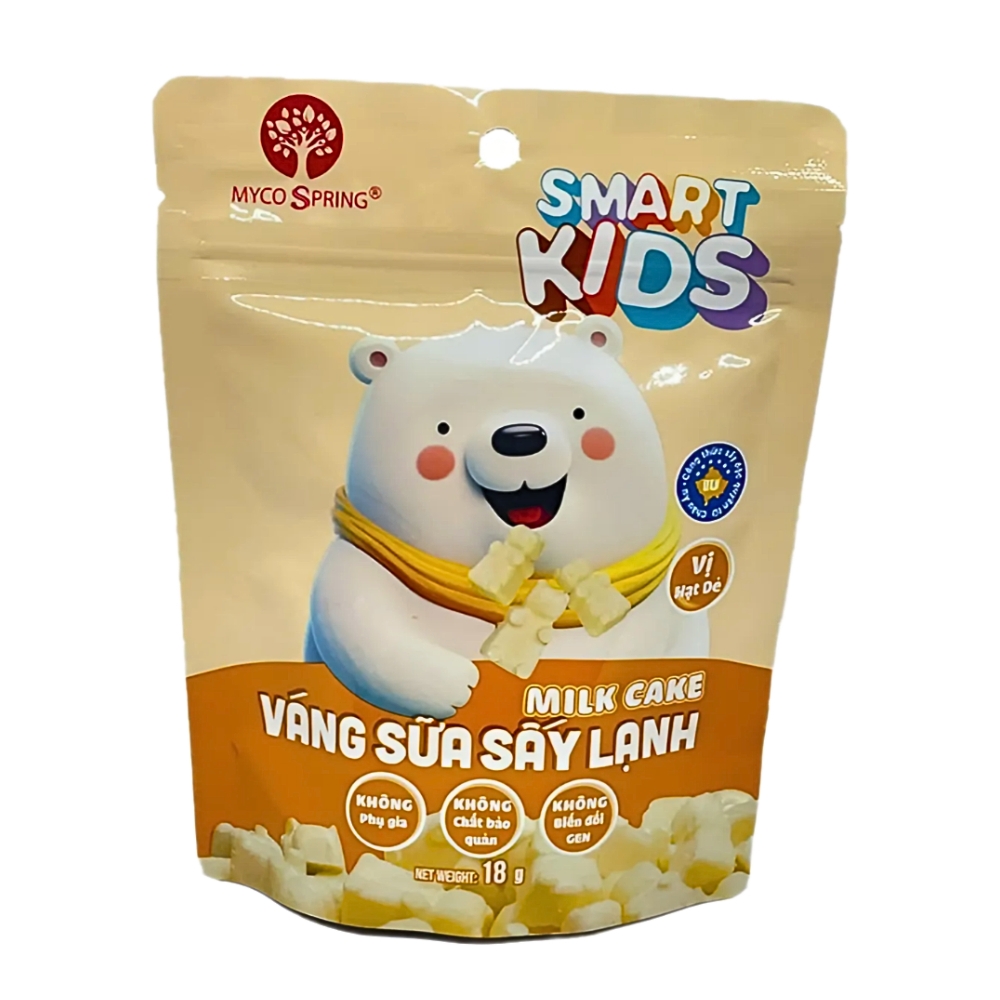 Váng sữa sấy lạnh Smart Kids vị vanilla/hạt dẻ/dâu 18gr cho bé từ 8 tháng tuổi