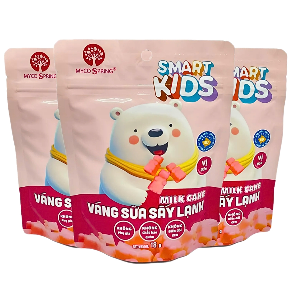 (Combo 5/10 gói) Váng sữa sấy lạnh Smart Kids vị vanilla/hạt dẻ/dâu 18gr cho bé từ 8 tháng tuổi