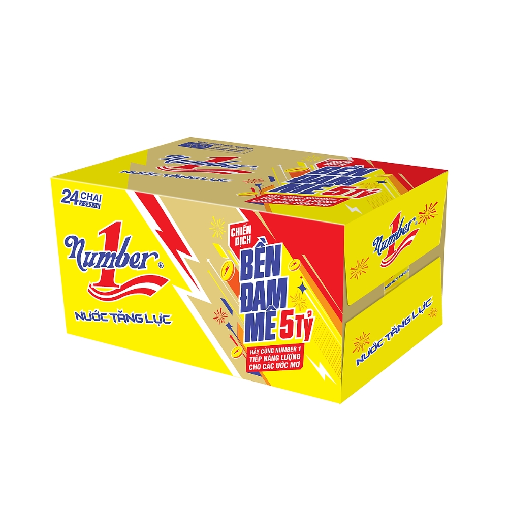 Xóa - Thùng 24 chai nước tăng lực Number1 chai 330ml