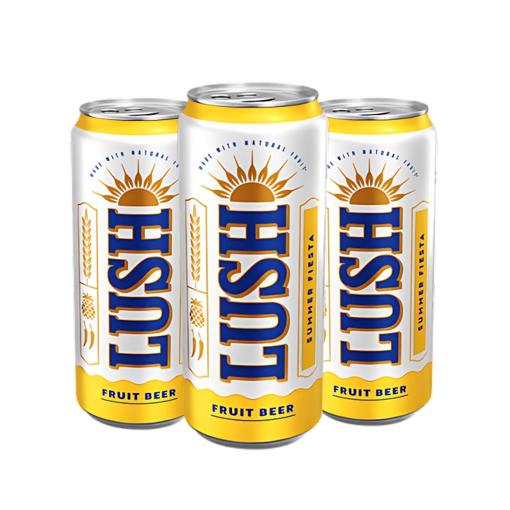 Thùng 24 lon bia Lush Orchard Breeze hương mơ, đào và rau mùi lon cao 330ml