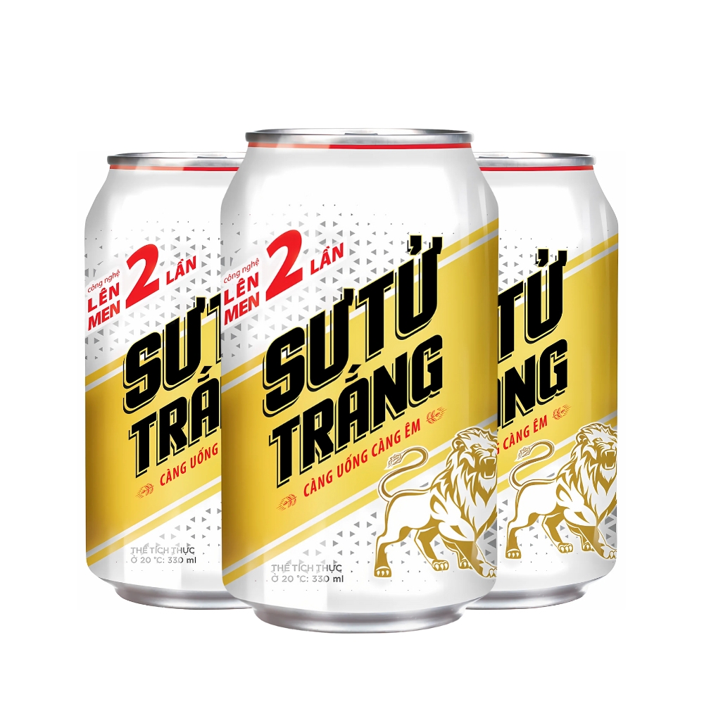 Thùng 24 lon bia Sư Tử Trắng 330ml