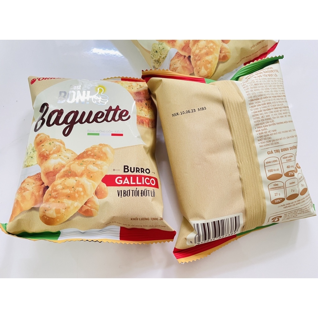 Bánh mì nướng kiểu Ý Orion C'est Bon Baguette vị bơ tỏi đút lò 180g