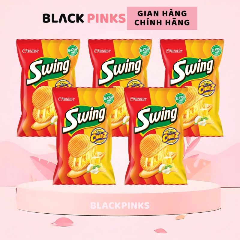Combo 5 gói snack khoai tây Swing vị bít tết, gà Teriyaki, phô mai, bò nướng 32/60/108g