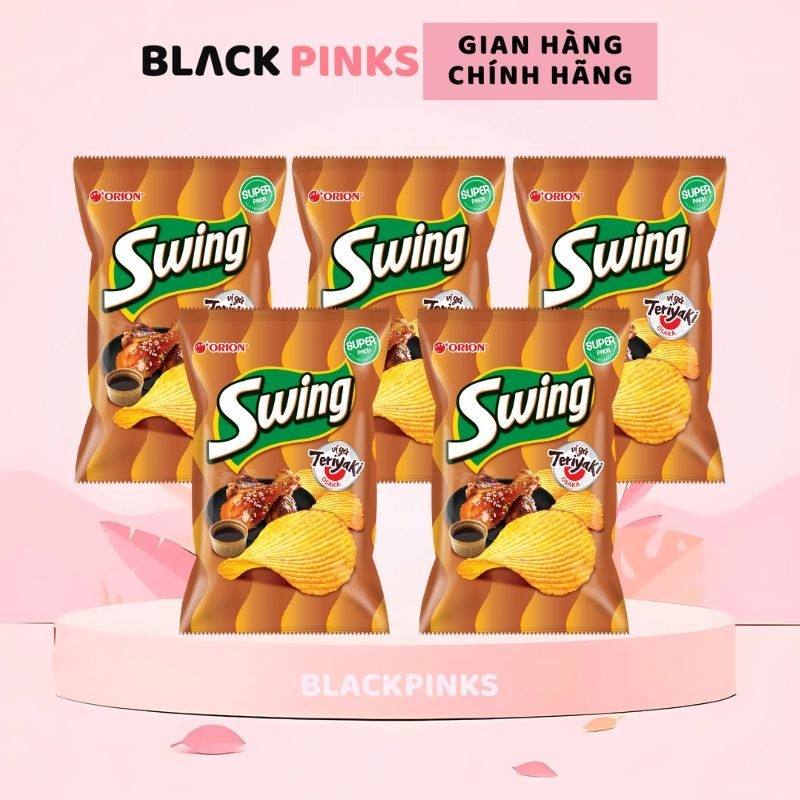 Combo 5 gói snack khoai tây Swing vị bít tết, gà Teriyaki, phô mai, bò nướng 32/60/108g