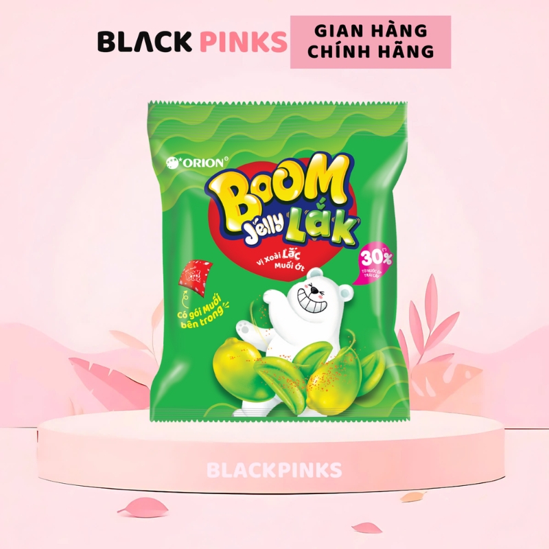 Kẹo dẻo Boom Orion vị đào/muối ớt/chanh dây/đào/nho/dâu/me (dây 10 gói x 25g)