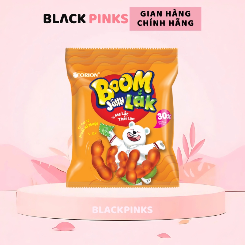 Kẹo dẻo Boom Orion vị đào/muối ớt/chanh dây/đào/nho/dâu/me (dây 10 gói x 25g)