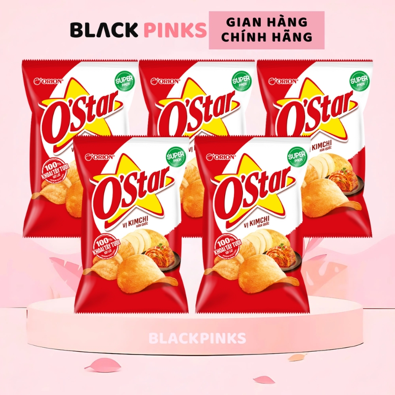 Combo 5 gói Snack O'Star Orion vị tự nhiên/kim chi/tảo biển/phô mai trứng muối 35/60/105g