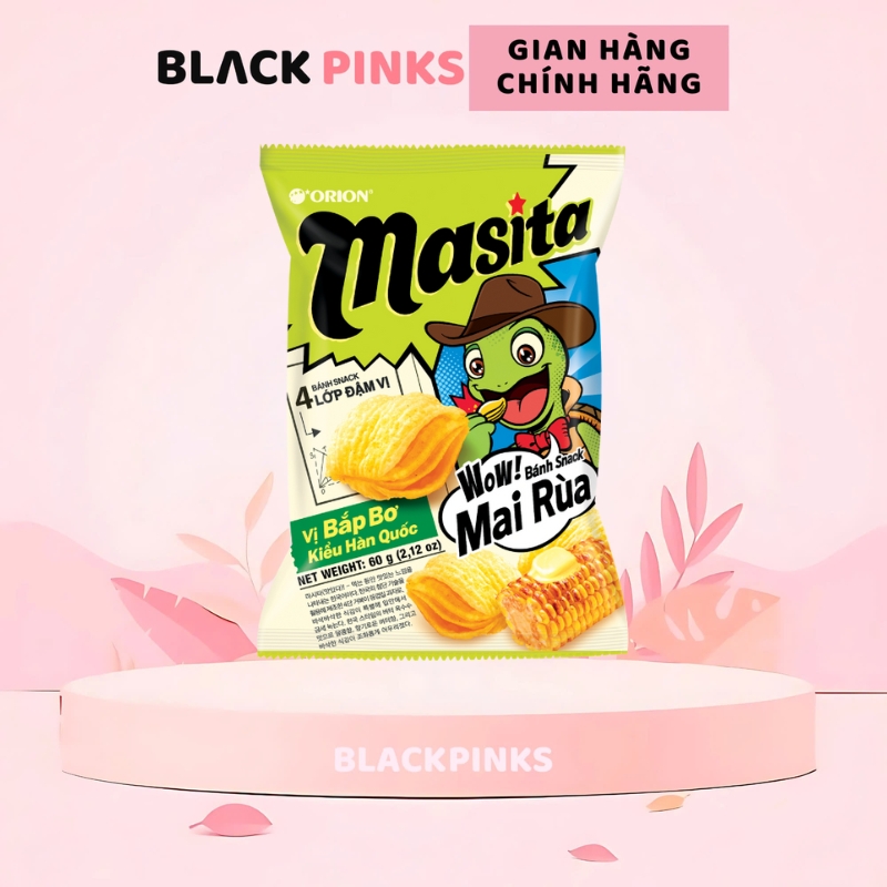 Snack mai rùa 4 lớp Masita vị tôm nướng/bắp bơ Hàn Quốc 35g/70g