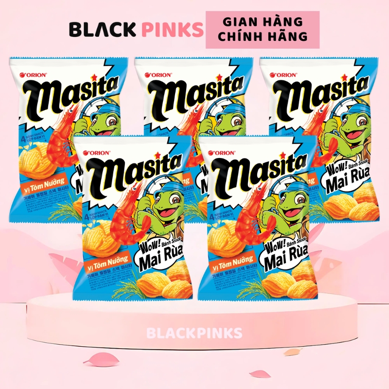 Combo 5 gói Snack mai rùa 4 lớp Masita vị tôm nướng/bắp bơ Hàn Quốc 35g/70g