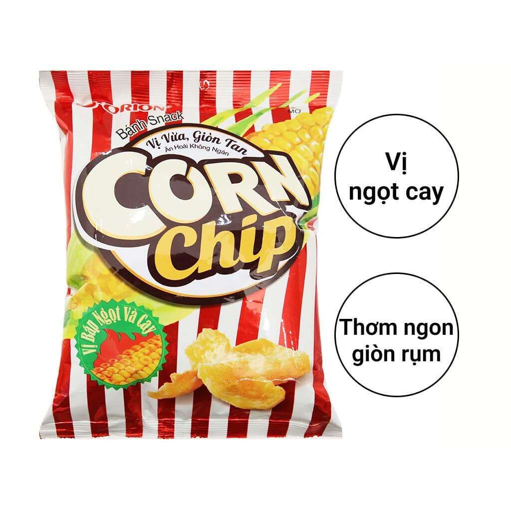 Snack Cornchip Orion vị bắp nướng bơ/bắp ngọt và cay 35g