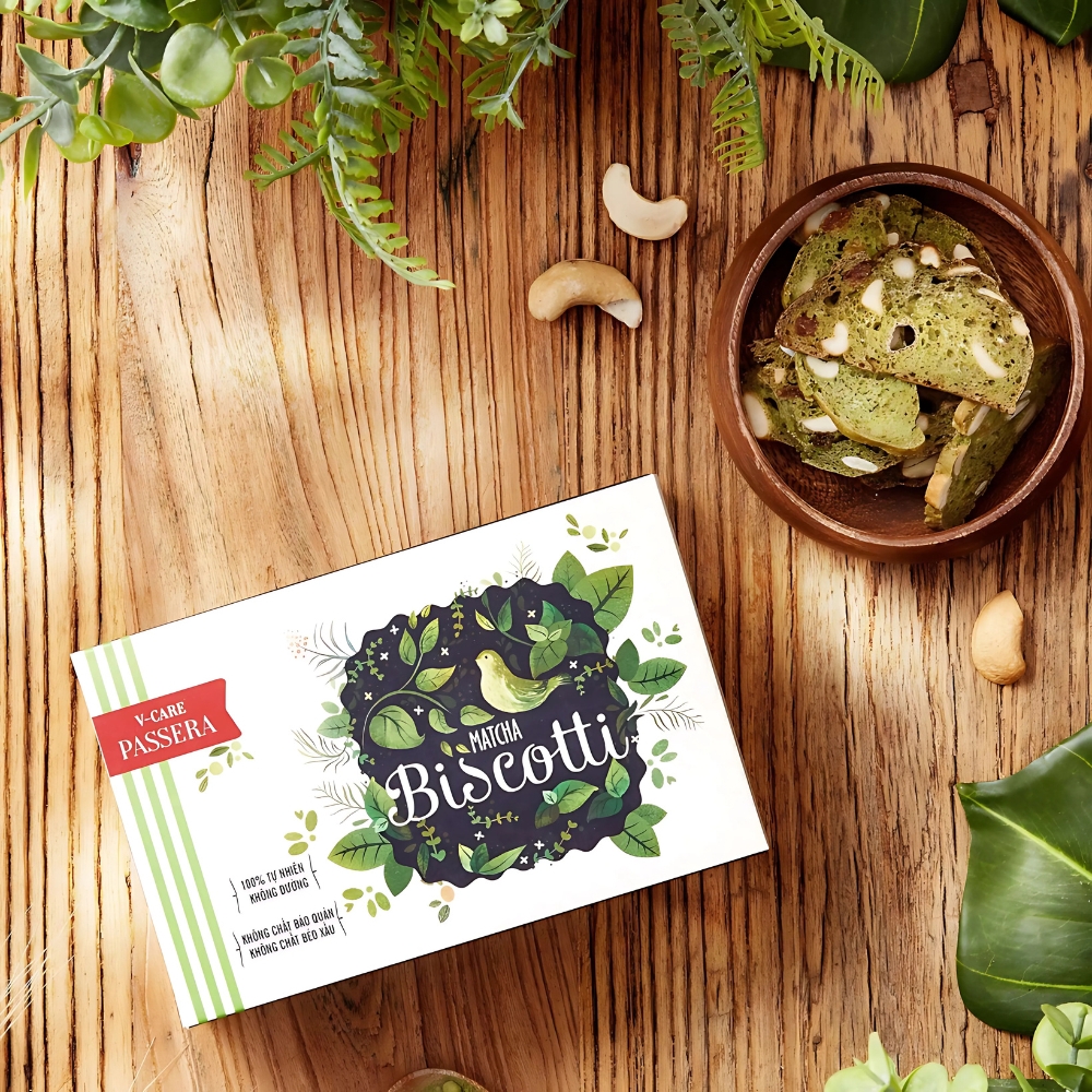 Combo 1/2/3/5 hộp bánh Biscotti vị matcha/chocolate/vanilla 100g