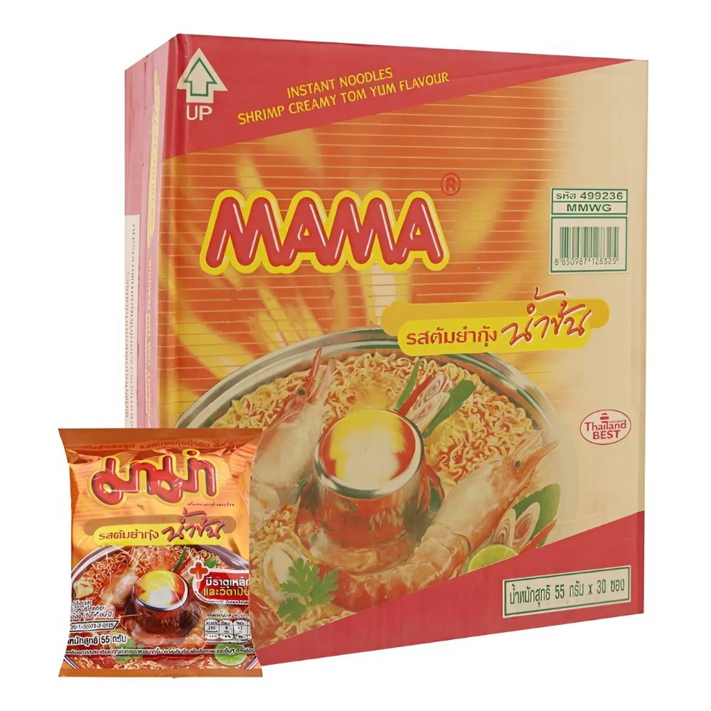Thùng 24/30/36 gói/ly mì Mama Thái Lan mì trộn/chay nhiều hương vị gói/ly 55g/60g/85g/90g