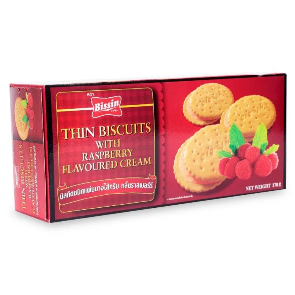 Bánh quy kem/lúa mạch/dừa/kem socola/cam/dâu tây/dưa lê Bissin 150g/170g/180g