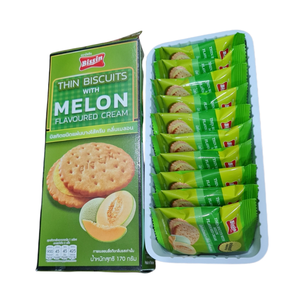 Bánh quy kem/lúa mạch/dừa/kem socola/cam/dâu tây/dưa lê Bissin 150g/170g/180g