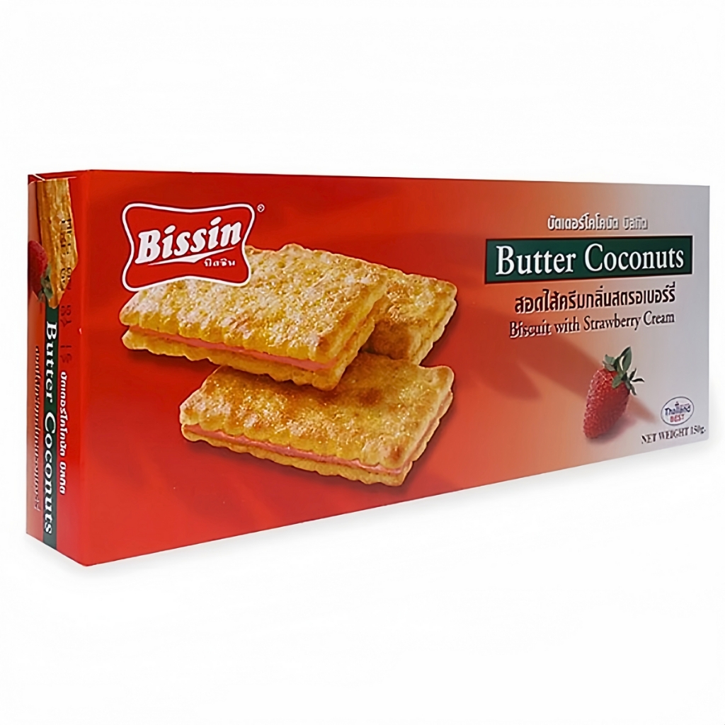 Bánh quy kem/lúa mạch/dừa/kem socola/cam/dâu tây/dưa lê Bissin 150g/170g/180g