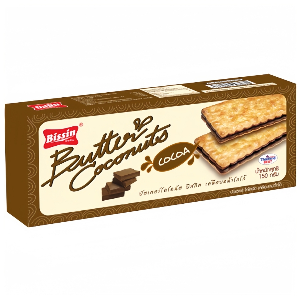 Bánh quy kem/lúa mạch/dừa/kem socola/cam/dâu tây/dưa lê Bissin 150g/170g/180g
