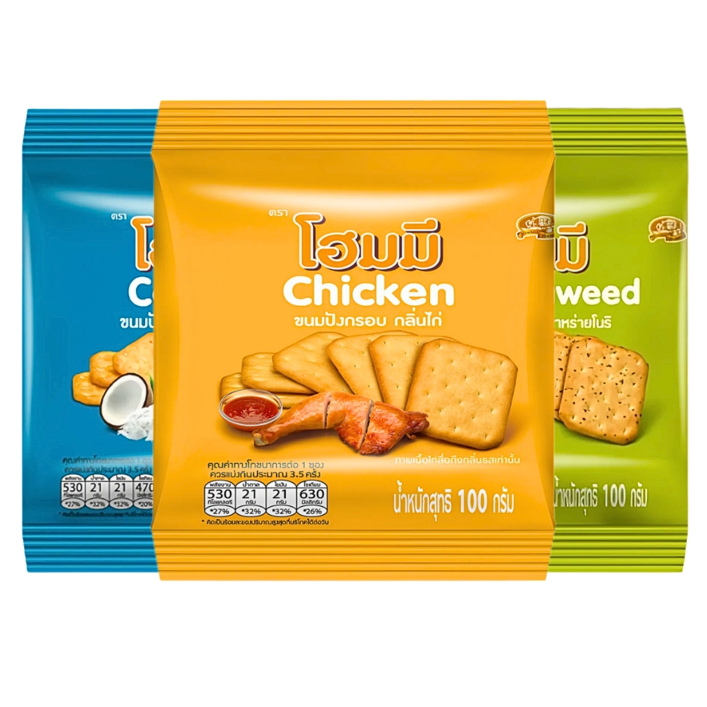 (1 gói/combo 5 gói) Bánh Homey Bissin hương vị gà/phô mai/mè/dừa/rong biển 100g