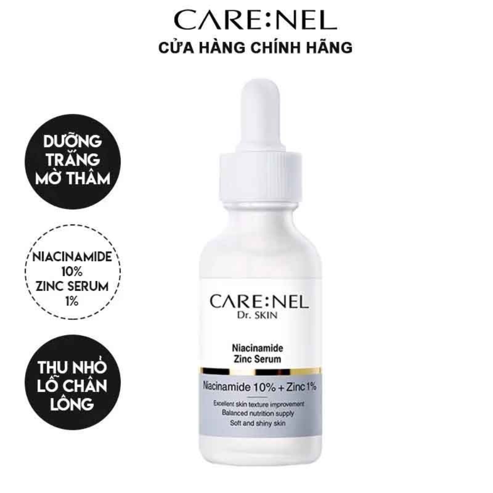 Tinh chất dưỡng trắng da Care:Nel Niacinamide 10%+Zinc 1% ngừa thâm nám 30ml