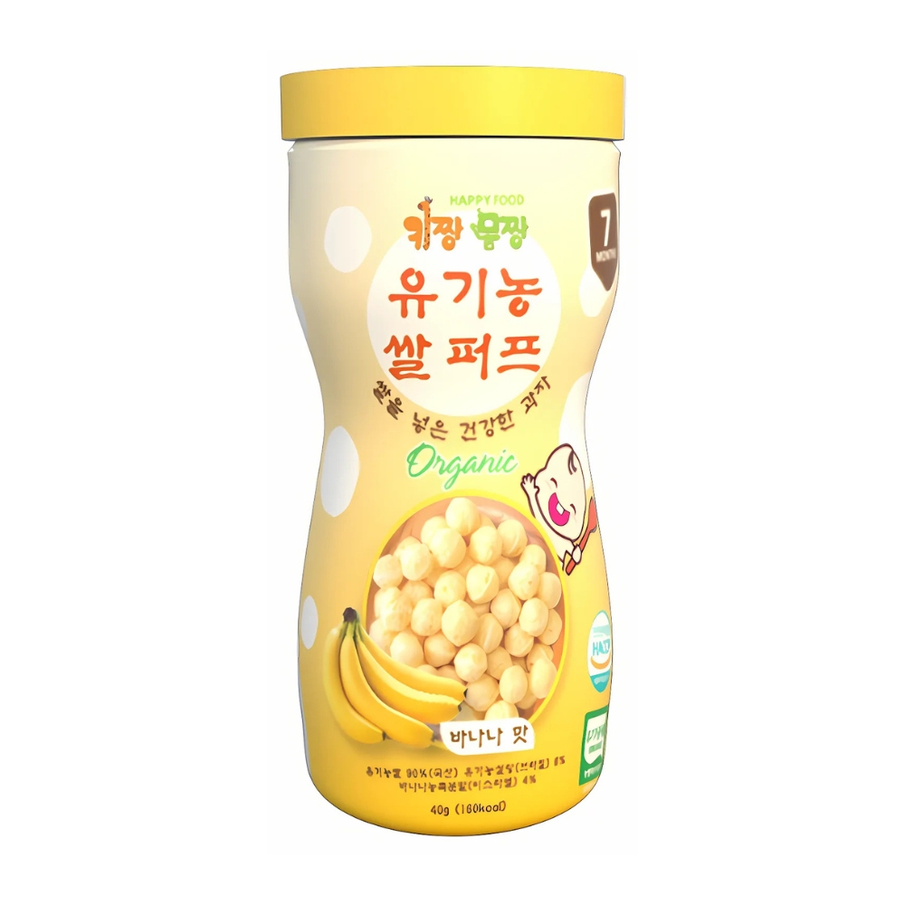 Bánh bi Organic Happy Food vị dâu/chuối/sữa chua lọ 40g