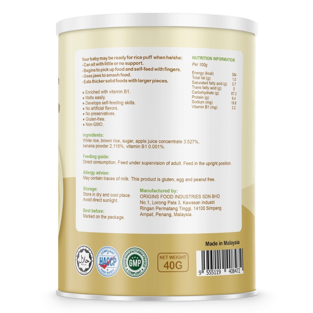 Bột ăn dặm Babba's Baby vị dâu chuối/gạo sữa/táo củ dền 160g